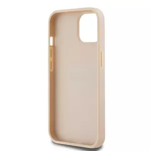 Phone case DKNY DKHCP15SPRTHSLP for iPhone 15/14/13 6.1" pink leather with mono stripe