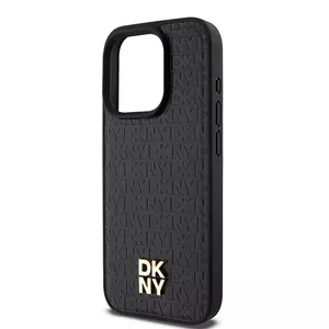 Phone case DKNY Hardcase DKHMP15LPSHRPSK for iPhone 15 Pro 6.1" — leather pattern monogram