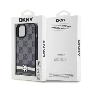 Hardcase DKNY DKHCP14SPCPTSSK для iPhone 14/15/13 6.1" черный кожаный в клетку