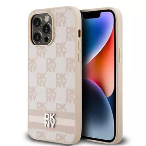 Чехол DKNY DKHCP14XPCPTSSP для iPhone 14 Pro Max 6.7" розовая кожаная с клетчатым узором