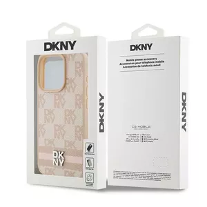 Чехол DKNY Hardcase DKHCP15LPCPTSSP для iPhone 15 Pro 6.1" Розовая кожаная с клетчатым узором