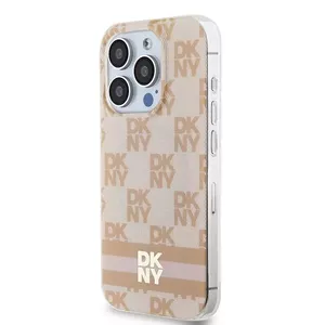 Hardcase DKNY DKHMP15XHCPTSP для iPhone 15 Pro Max 6.7" — розовая клетчатая расцветка