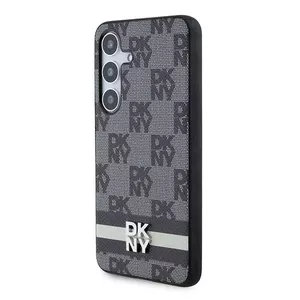 Phone hard case DKNY Hardcase Black Leather Checkered Mono Pattern DKHCS24SPCPTSSK