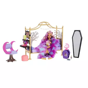 Lelles gultiņa MATTEL Monster High Clawdeen Wolf Bedroom Playset — plastmasa un audums, daudzkrāsaina, 4+