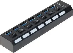 USB-концентратор No name HUB-USB3.0-1/7 — 7x USB-A 3.0 порта, поддержка внешнего питания