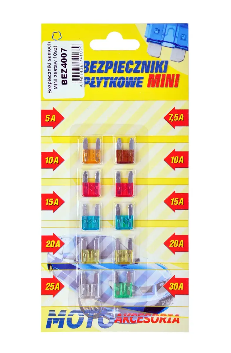 Mini drošinātāju komplekts China BEZ4007 — 10 gab. 5A–30A Photo 2