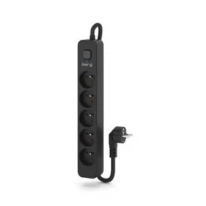 Удлинитель Kerg M02517 — 5 розеток, 16 A, кабель 3 м, с заземлением, пластик, 3680 W