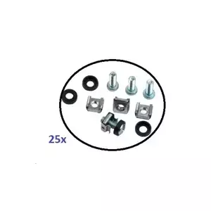 Mounting set MontSada-25ks — 25 pcs M6 mounting hardware: 20 mm screws, 100 nuts, 100 washers