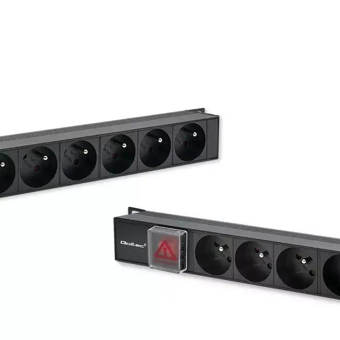 Strāvas sadalītājs QOLTEC 54604 — 16A PDU, 16x franču, vertikāls Photo 3