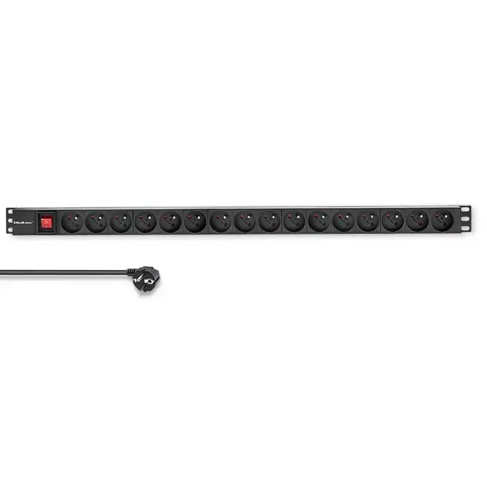 Strāvas sadalītājs QOLTEC 54604 — 16A PDU, 16x franču, vertikāls Photo 8