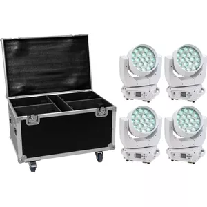 LED light set EUROLITE TMH-X4 White – 4 fixtures with carrying case and wheels