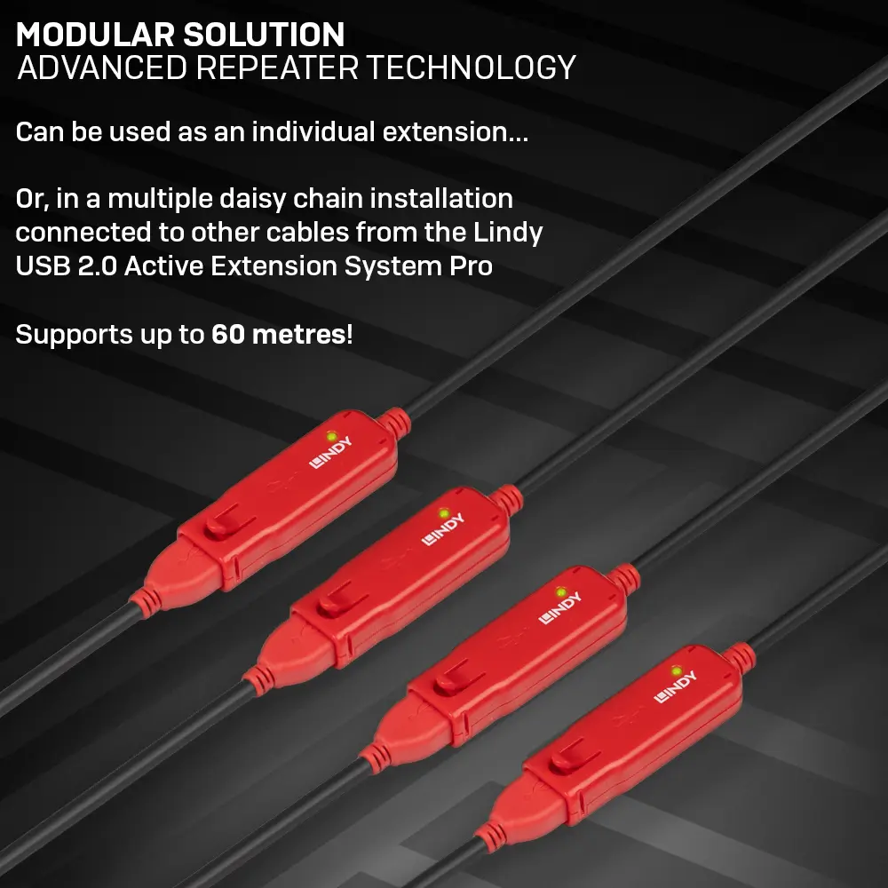 Lindy 8m USB 2.0 aktīvais pagarinātājs Pro Photo 7