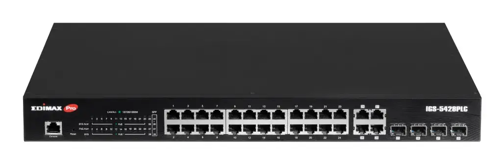 Tīkla slēdzis Edimax IGS-5428PLC pārvaldāms L2