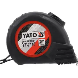 Tape Measure Yato YT-7110 3m ABS Rubber Black