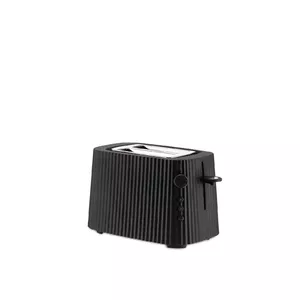 Тостер Alessi MDL08B Black — дизайн Plissé, 6 степеней поджаривания, bagel/defrost/reheat, 340×185×250 мм
