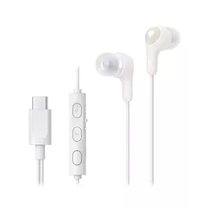 Wired in-ear headset JVC HA-FR9UC, binaural, 9.2 mm drivers, 5–22000 Hz, 1.2 m cable, white