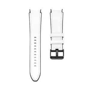 Pulksteņa siksniņa connect CONUNI20SPLW, silikona ar ādas ieliktni, 20 mm, balta