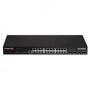 Edimax Pro GS-5424LX Managed L2 Gigabit Ethernet Smart Switch with 24 RJ-45 ports, 128 Gbit/s switching capacity, 10G support, and rack mounting