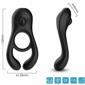 Vibrator ring ARMONY FOR COUPLES Veyron Double — silicone couple’s vibrating ring, black