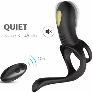 Penis Attachment ARMONY JOY JUMPER RING VIBRATOR FOR COUPLES & ANAL PLUG REMOTE CONTROL BLACK