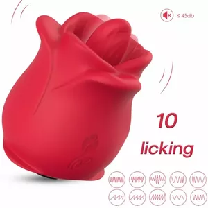 ARMONY ROSE Clitoral Vibrator with 10 Vibration and Licking Modes, Red
