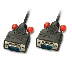 Кабель VGA (D-Sub) Lindy 5 м, разъёмы HD15, чёрный, диаметр 6 мм