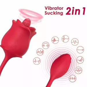 2-1 stimulators un vibrators ARMONY FOR COUPLES D-237970 — 10 režīmi, sarkans astes gals