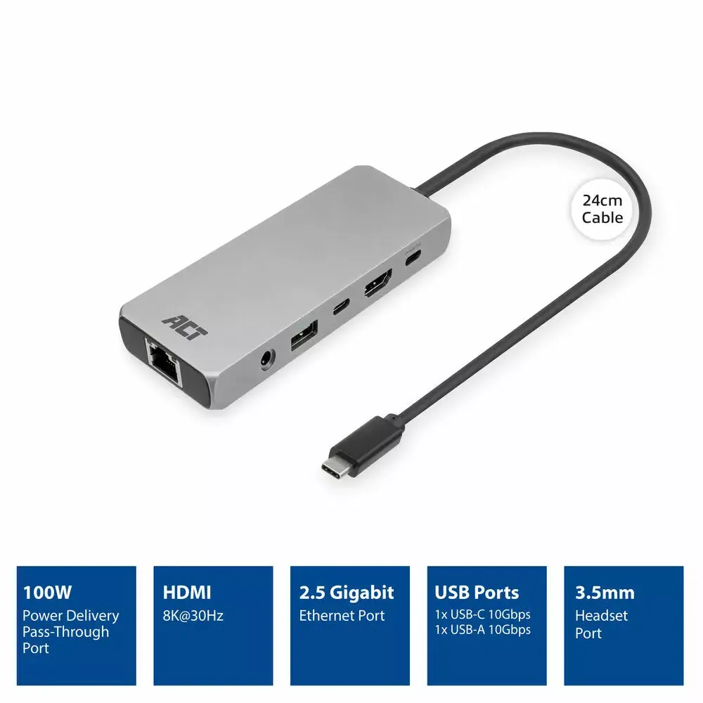 ACT USB-C dokstacija 4K 8K 30Hz Photo 4