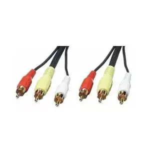 Sastāvējuma video kabelis Lindy 35546 — 20 m, 3×RCA uz 3×RCA, melns