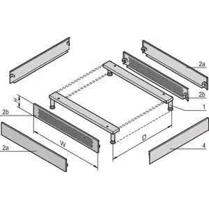 Plinth cover SCHROFF 800D RAL7021 model 23130170 for equipment racks