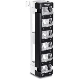Leņķa 12 porta keystone patch panel TRENDnet TC-KP12V sienas montāžai, tukšs