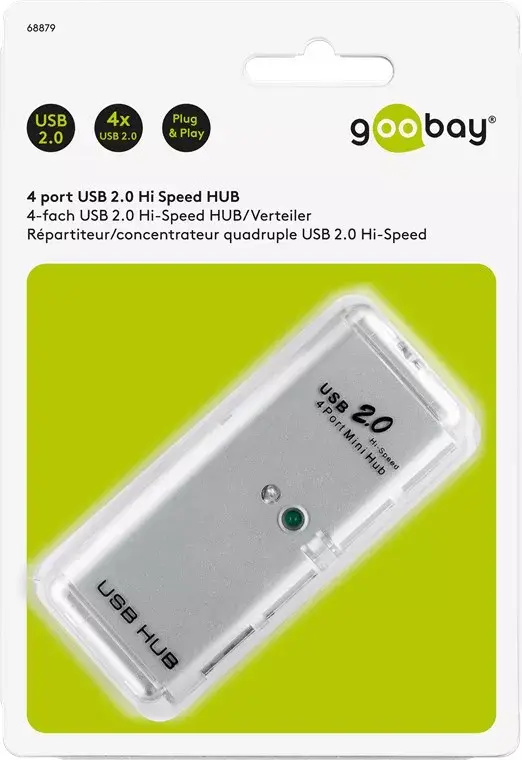 USB Хаб Goobay 4 Port USB 2.0 Hi Speed HUB Photo 2