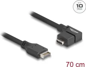 DeLOCK USB 10 Гбит/с Кабель Type-E Key A 20 pin male к USB Type-C female угловой 70 см