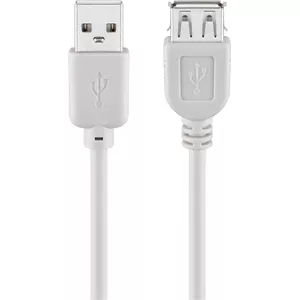 USB 2.0 Hi-Speed extension cable WENTRONIC 5 m — USB A male to USB A female, grey