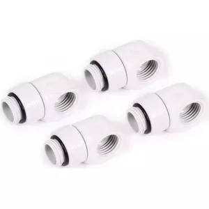 Compression L-Connector Alphacool 17619 G1/4 AG to IG rotatable, white