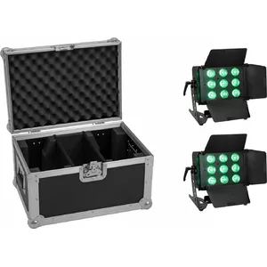 LED light set EUROLITE CLS-9 QCL RGB/WW 9x7W — 9 fixtures, QCL RGB/WW LEDs, 7W each