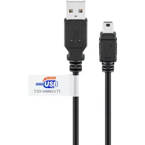 USB Cable Goobay 93902 1.8m Mini-USB B to USB A Black