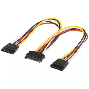 Barošanas kabelis adapteris Goobay PC Y SATA 1x Male uz 2x Female 0.2m