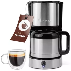 Drip coffee maker CLATRONIC KA 3805 — 1.2 L water tank, 800 W, 10-cup, stainless steel/black