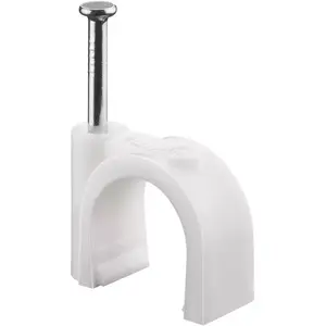 Kabeļu klips Goobay 14 mm balts