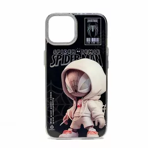 Silicone Case iLike for iPhone 15 Spider Sense Black Silver — soft protective phone cover