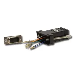 Modulārais adapteris Lindy RJ-45 ligzda uz 9‑kontaktu D ligzdu, melns