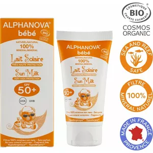 Sunscreen cream Alphanova Bebe SPF 50+ 50 g — mineral sun protection for babies