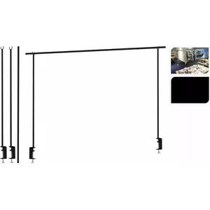 Gaismas rāmis galdam Mondex metāla melns regulējams 135–250 cm
