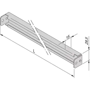 SCHROFF C-RAIL 600 LG (2x) mounting rail for rack systems, model 23130333