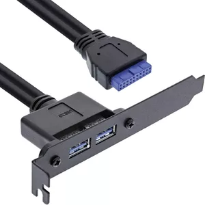 InLine Slot Bracket 2x USB 3.0 A female внутренний разъем для материнской платы 0.5м