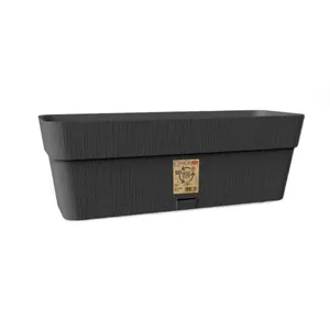 Planter box stefanplast Ethica 50×18×17 cm grey — plastic flower box