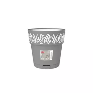 Flower pot stefanplast Gaia Ø20×19 cm, grey — plastic indoor/outdoor planter