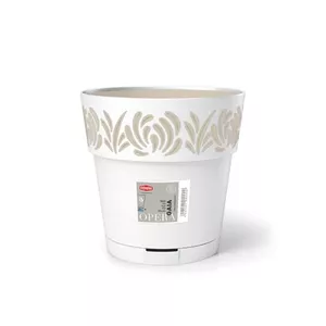 Flower pot stefanplast Gaia Ø25×25 cm white – plastic plant pot with drainage
