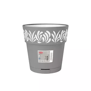 Flower pot stefanplast Gaia Ø25×25 cm, grey, plastic